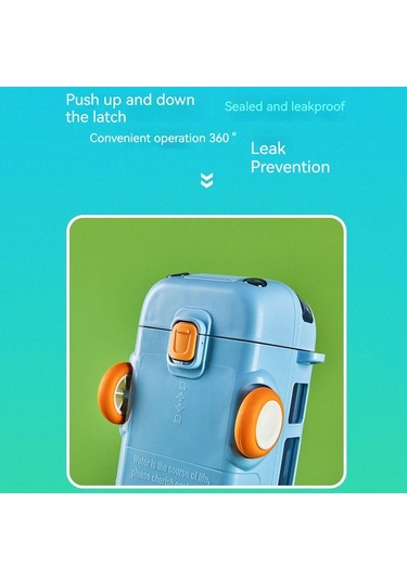 Sones Kt-1139 500ml Taşınabilir Sızdırmaz Su Bardağı Askılı Sevimli Otobüs Şekilli Emzikli Bardak, Renk: Sarı