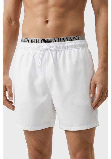 Emporio Armani Erkek Deniz Şortu Em000686 Af20432 U0002 Beyaz