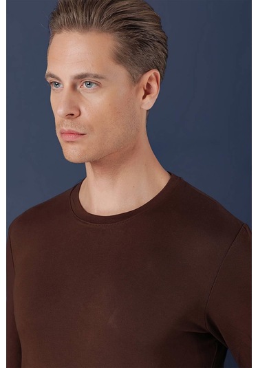 Ts 870 Slim Fit Kahve Spor T-shirt Kahverengi
