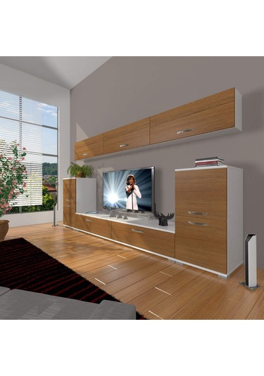 Decoraktiv Eko 9 Slm Std Tv Ünitesi Tv Sehpası Beyaz - Ceviz