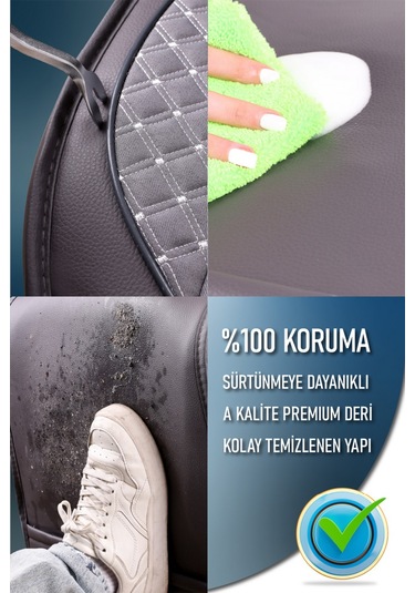 Dacia Sandero 2022 Lüx Deri Oto Koltuk Kılıfı Ön Arka Takım Safir Serisi Füme