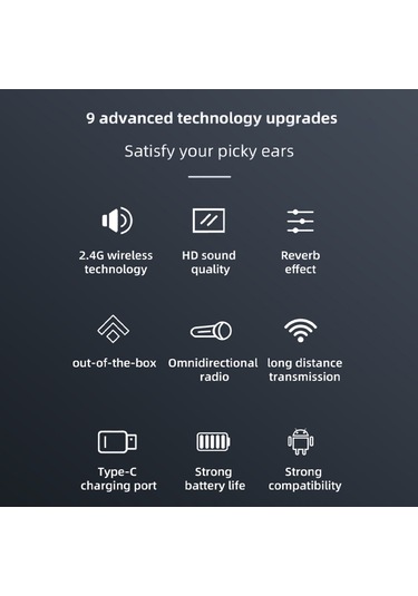Skycıty Kablosuz Kıskaç Mikrofon + Alıcı, Akıllı Gürültü Azaltma