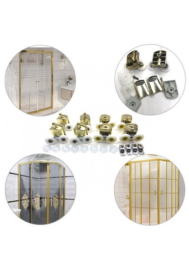 Duşa Kabin Gold Metal Tekeri 8 Adet Çap 24mm Altın