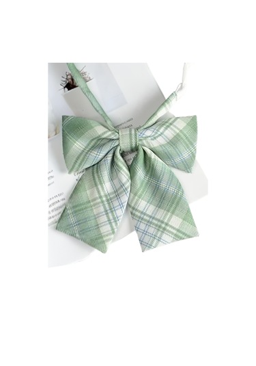Yeşil Ekose Kadın Papyon Yeşil