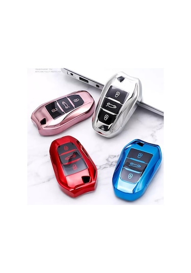 Peugeot Uyumlu 308 Süperlüx Parlak Anahtar Kılıfı