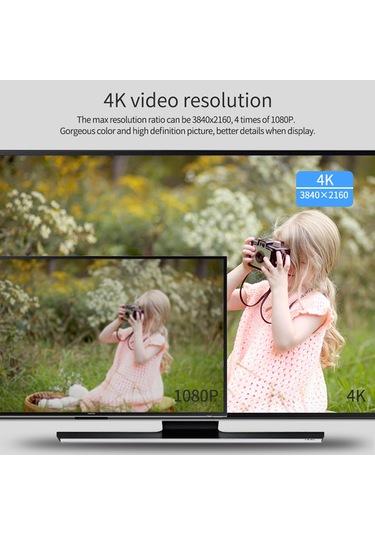 Xiyyadms Mirascreen Tc02 Type-c'den Hd'ye 4k 30hz Ekran Yansıtıcı Kablosu, Usb Beslemeli, Plug And Play, Gümüş-siyah