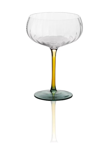 The Mia Ayaklı Cam Dondurma Kasesi Sarı Yeşil 280 Ml
