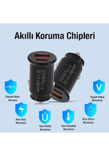 Ally Te-p10 Usb ve Type-c Çıkışlı Araç İçi Çakmaklık Hızlı Şarj