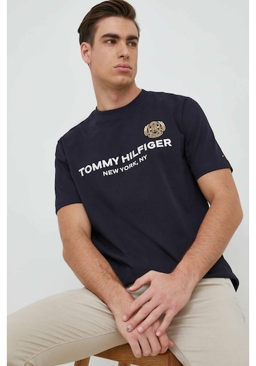 Tommy Hilfiger Erkek Sıfır Yaka T-shirt K.lacivert