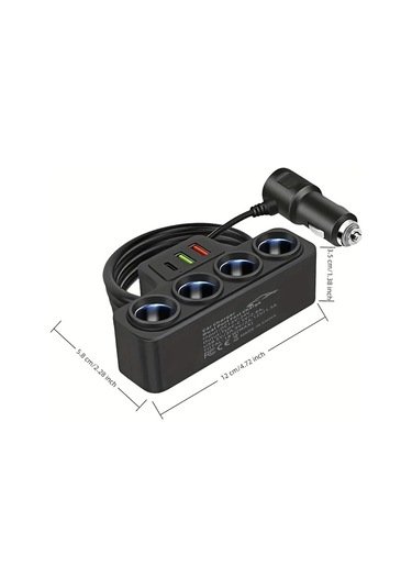 Xuweiwei B1 Yeni Araba Sarj Cihazi Usb Ve Type C Arayuzlu Dort Baglantili Evrensel 12v 24v