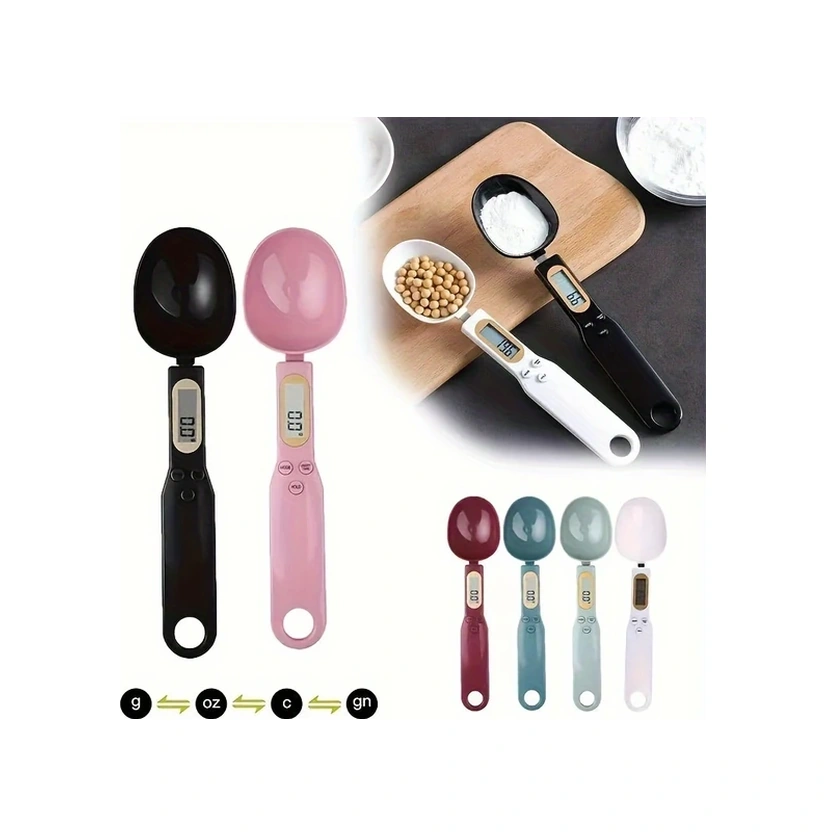 Chuangyinshop 1 Adet Siyah Dijital Kaşık Terazi Hassas Ölçüm Aleti Mutfak Fırın Restoran Siyah