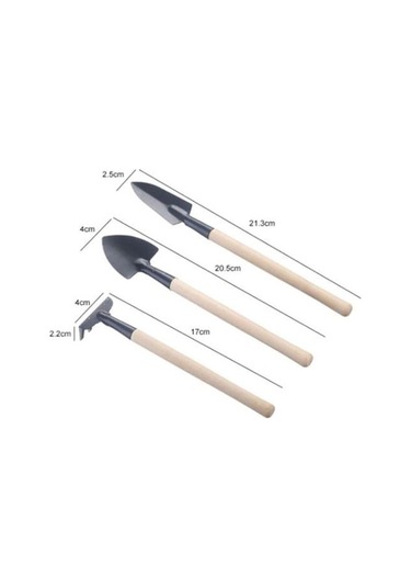 Bahçe Bakımı İçin 3parça Mini Çapa Tırmık Kürek Hobi Seti