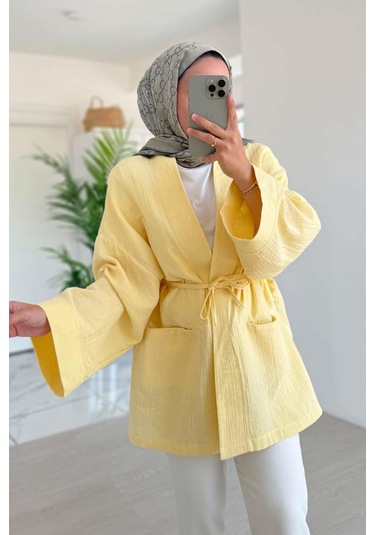 Müslin Kimono - Sarı Sarı