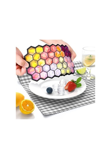 Metabagua Ice-cube Tray For Freezer With Lid, Silicone Trays Spill-resistant Removable Cover, Black 9nklgx Siyah