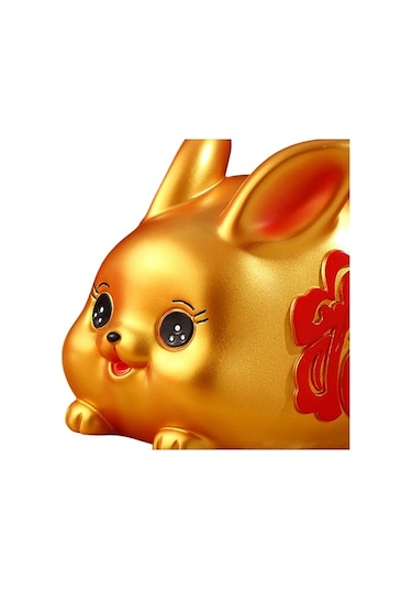 Opulentliving Çin Tarzı Şanslı Tavşan Para Bankası, 10x14x10cm, Seramik, Ev Ve Ofis Dekoru, Hediyelik 10cmx14cmx10cm