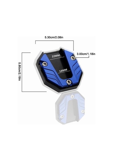 Mavi Semetal Motosiklet Standı Ayak Uzatma Yan Standı Destek Pedi Uzatma Plakası Elektrikli Bisiklet Yan Park İçin