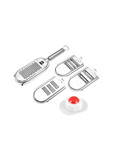 Paslanmaz Çelik Sebze Kesici Rende 4 Bıçak + El Koruyucu