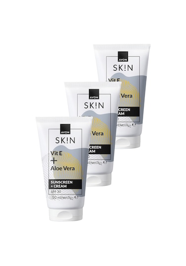 Avon Skin Güneş Koruyucu + Krem SPF30 3 x 50 ML