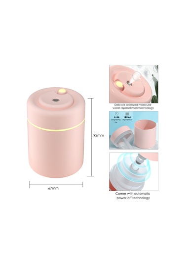 Xindoker Araç İçin Usb Beslemeli 180ml Buharlandıran Nemlendirici, Gece Lambası Ve Otomatik Kapanma Özelliği, Sürekli/aralıklı Buhar Modu, Beyaz