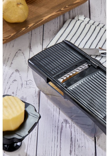 Cooker 5 Bıçaklı Hazneli Lüx Paslanmaz Çelik Rende Ckr3379-siyah Siyah