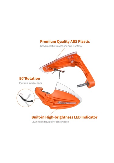 Suofeng Motosiklet Led Sinyal Işıklı Saçma Saçma, Su Geçirmez Rüzgar Engeli, Evrensel 22mm Direksiyon Uyumlu Turuncu