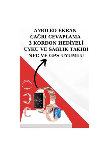 Wireless Şarjlı Pembe Akıllı Saat Ve Kablosuz Bluetooth Kulaklık Dokunmatik Kontrol
