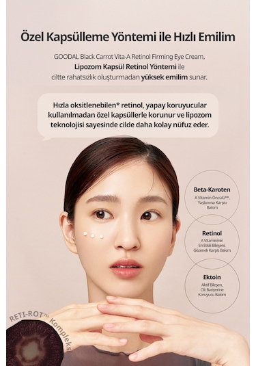 Siyah Havuç Özü Ve Saf Retinol İçeren Göz Kremi Goodal Black Carrot Vita-a Retinol Firming Eye Cream