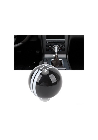 Lemestar Ford Mustang 1967-2018 İçin 5 Vitesli Shelby Gt500 Stili Ergonomik Vites Topu - Metal+reçine Malzeme, Kaydırmayı Kolaylaştırır, 3 Adapte İle Uyumlu Beyaz - Siyah