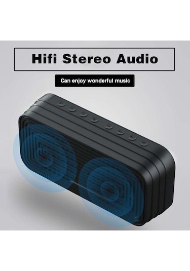 Yifomall Beyaz Mini Bluetooth Hoparlör - Fm Radyo, Çift Alarm, Ayna Fonksiyonu, 12/24 Saat Gösterimi, Usb Şarjlı