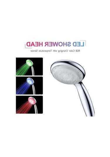 Pazly Led El Duşu Başlığı Otomatik Rgb Renk Değiştiren Sıcaklık Sensörlü Banyo Duşu Gümüş