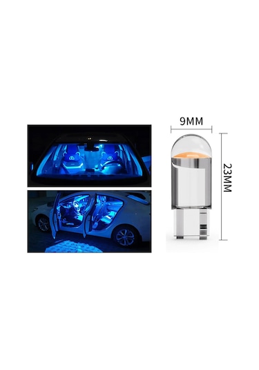 T10 Beyaz Cam Led Ampül 12V Park Plaka Tavan Ampülü 2 Adet