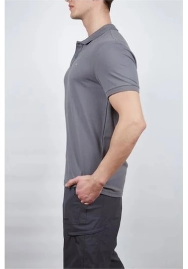 Alpinist 600603 Roc Erkek Polo T-shirt Antrasit M Siyah