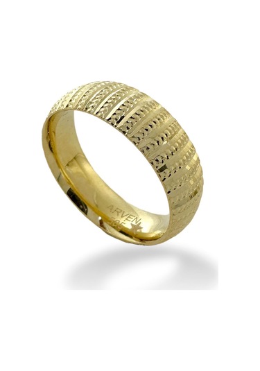 Parlak Gamze İçi Bombeli 14 Ayar Altın Alyans Yüzük