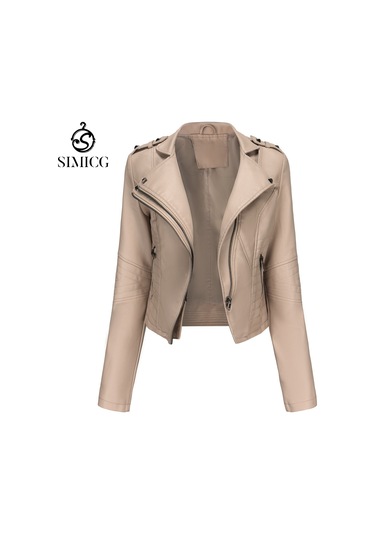 Kadınlar İçin Dar Kesim Uzun Kollu, Avrupa Ve Amerikan Tarzı, Fermuarlı Kısa Ceket. Beyaz