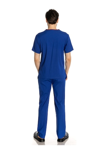 Unisex Likralı Saks Mavi Doktor / Hemşire Forması