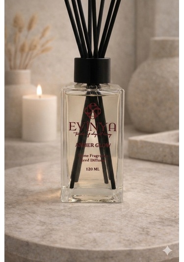 Amber Glow Bambu Çubuklu Oda Kokusu 120 Ml Sıcak & Premium Reed Diffuser Tarçın