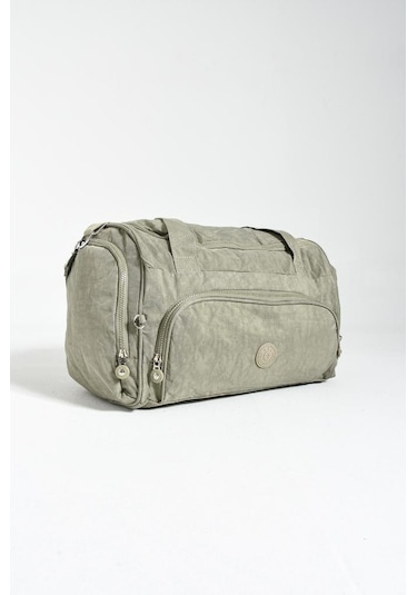 Unisex Kabin Boy Çapraz Askılı Omuz Çantası Seyehat Spor Çantası Hafif Klinkır Kumaş 40 25 Cm Bej