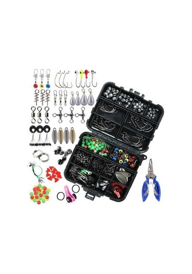 Novahub Balıkçılık Seti, Metal + Plastik, 310g, 12x9.5x3cm, 4x Kurşun Ağırlık, 10x Dönen Fırdöndü