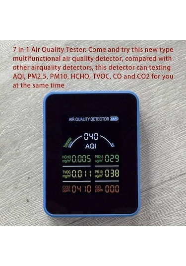 Sandwich 7'li Hava Kalitesi Ölçer Motion003 Orange Anlık Aqı Co2 Hcho Tvoc Co Pm2.5 Pm10 Şarj Edilebilir