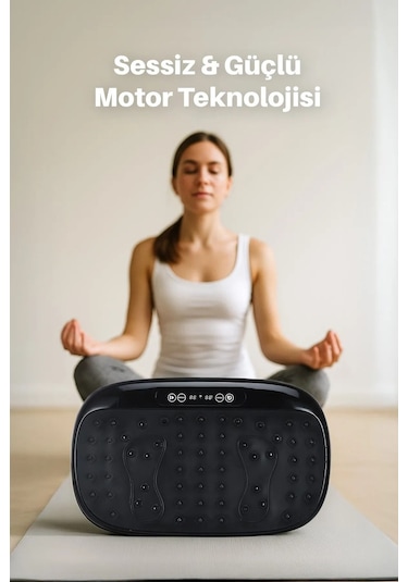 Titreşimli Osilasyon Masaj Aleti - Tüm Vücut Vibro  Fitness Makinesi Siyah
