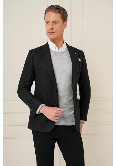 C 689 Slim Fit Siyah Spor Ceket Siyah