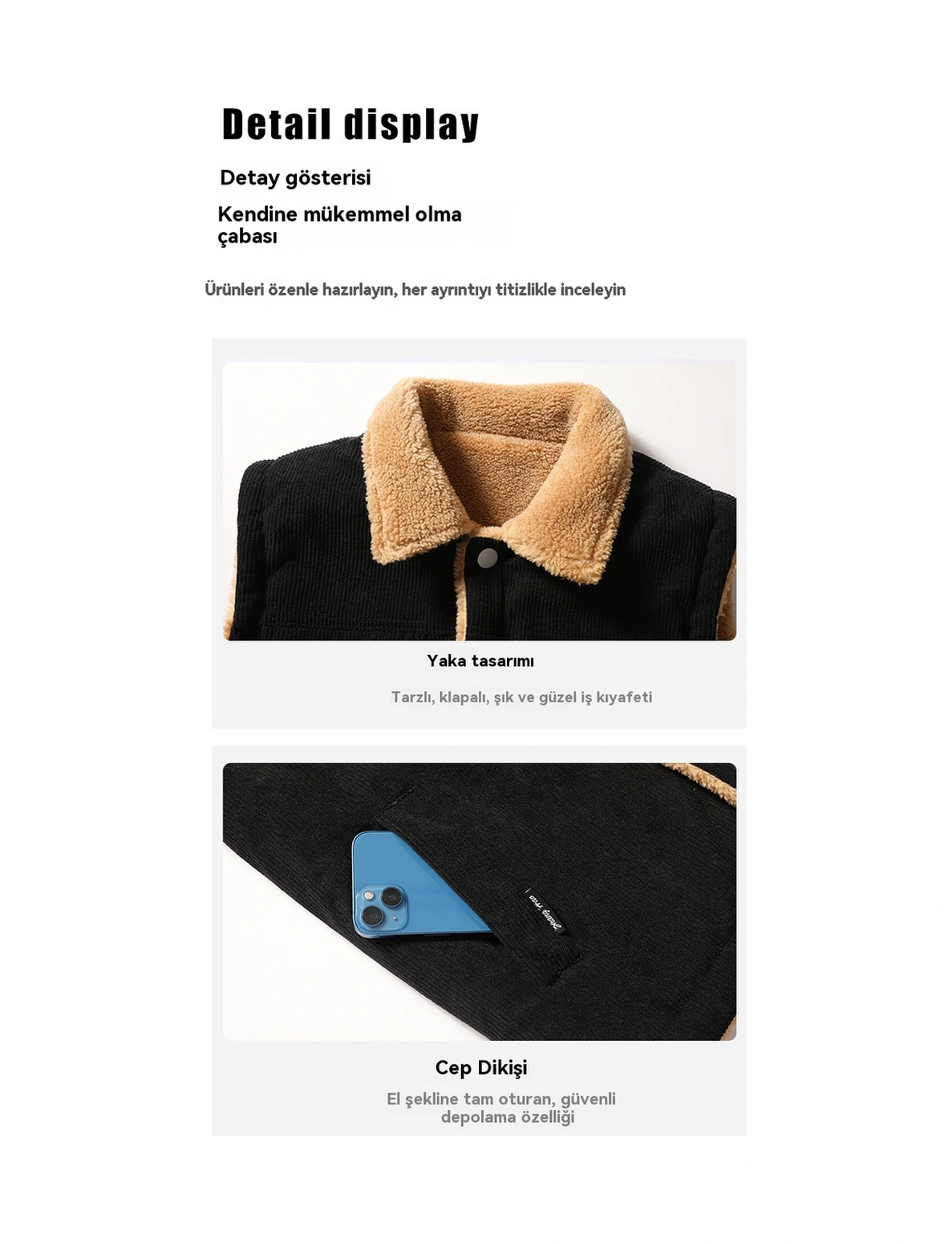 Sonbahar Ve Kış Polar Yelek, Düz Renk Erkek Yeleği, Dik Yaka Yelek Siyah