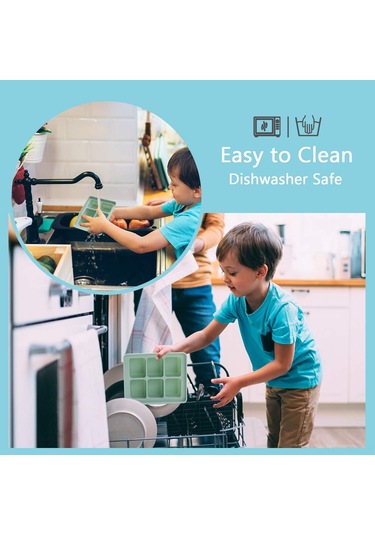 Ximistore9 Büyük Boy Silikon Bebek Yemek Mutfak Kutusu - Buzağı Molds, Pişirme & Muhafaza, Kapaklı, Kolay Çıkarma Pembe + Mor + Yeşil Pembe - Mor - Yeşil