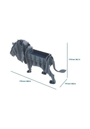 Aslan Mangal, Metal Aslan Şeklinde Mangal, Kömürlü Barbekü, Dekoratif Heykel Ml-02