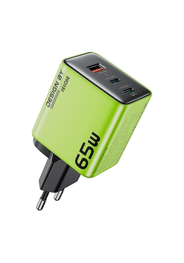 Wk Wp-u45 Keylour 65w Tip-cx2, Usb Gan Şarj Cihazı, Fiş: Ab Fiş Yeşil Yeşil