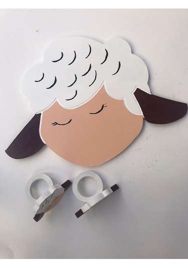 Koyun Ahşap Supla - Amerikan Servis - Tabak Altı Çok Renkli