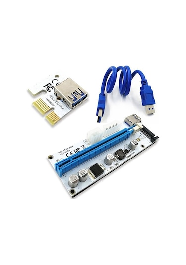 Pcı-E 1X To 16X Usb 3.0 Riser Yükseltici Kart 4748A Uzatma Btc Et