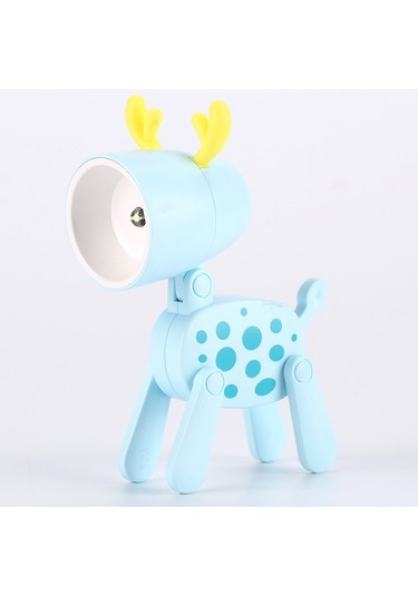 Yystore Gece Lambası Mini Masa Lambası Ktx-8060 Karikatür Evcil Hayvan Şekli Mavi