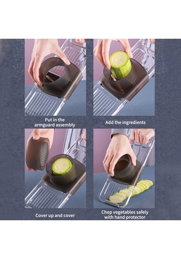 Sones Çok İşlevli Slicker Mutfak Aleti Patates Dilim Rendesi, Renk: Altı Bıçak Gri Diğer