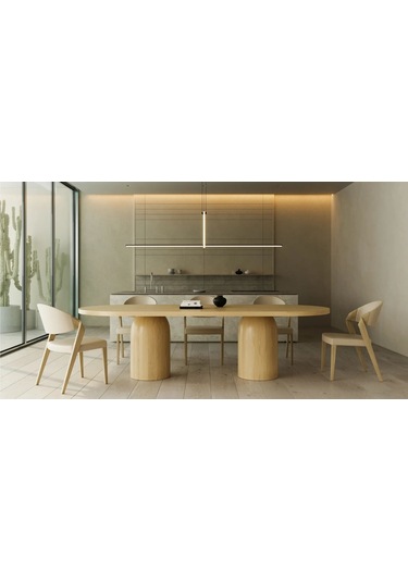 Majestica İtalyan Still Ahşap Yemek Masası 90x200 Naturel